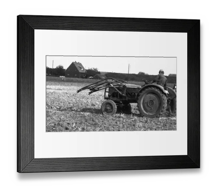 Framed Print : Farmers working in the fields in Muensterland on 10 Framed Print : Farmers working in the fields in Muensterland on 10
