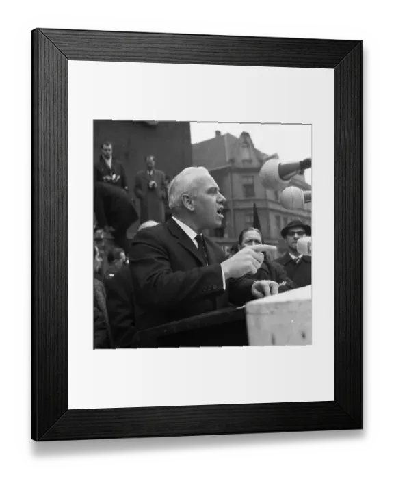 Framed Print : With black flags, miners of the Bismarck colliery and their relatives demonstrated on 19