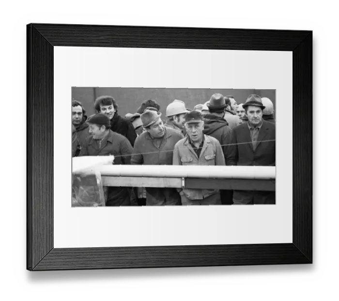 Framed Print : The workers defended themselves against the threat of closure of their Stuebbe-Demag factory by occupying their