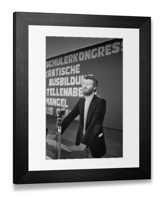 Framed Print : The student congress Democratic Education of the DKP-oriented Socialist German Workers Youth (SDAJ) on 01