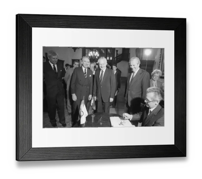 Framed Print : The Krupp group used the visit of the important GDR politician
