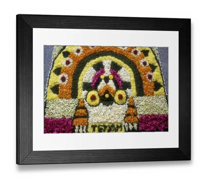Framed Print : Floral decoration during Onam festival