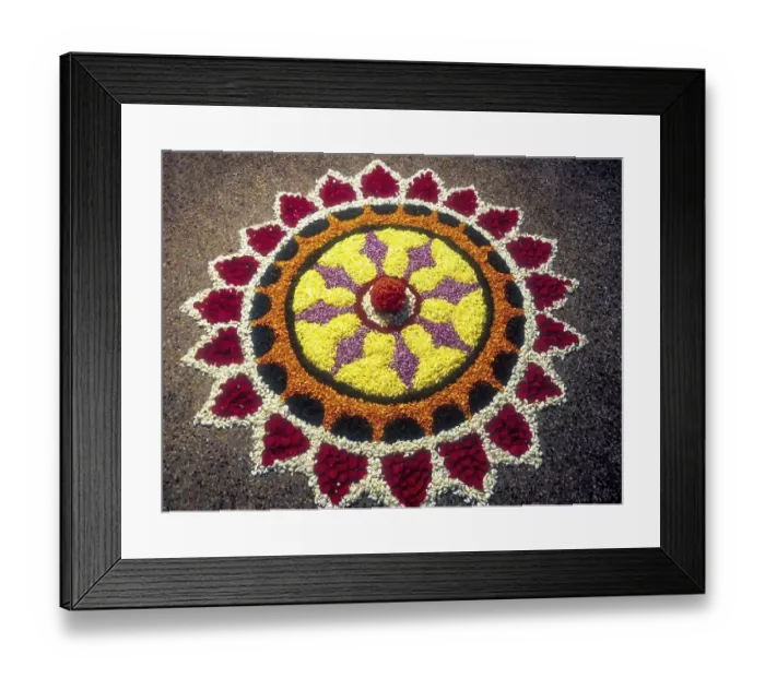 Framed Print : Floral decoration during Onam festival