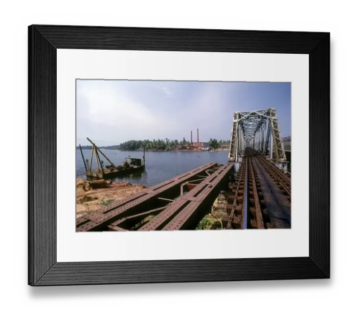Framed Print : Feroke railway bridge, a landmark in Kozhikode Calicut Framed Print : Feroke railway bridge, a landmark in Kozhikode Calicut