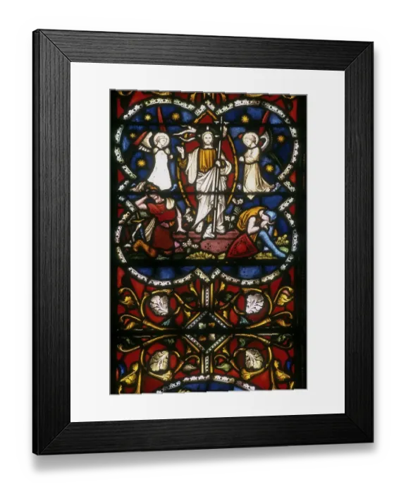 Framed Print : Stained glass window in St. John's church built in 1784 Kolkatta Calcutta