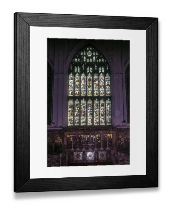Framed Print : Gothic stained glass windows in St Framed Print : Gothic stained glass windows in St