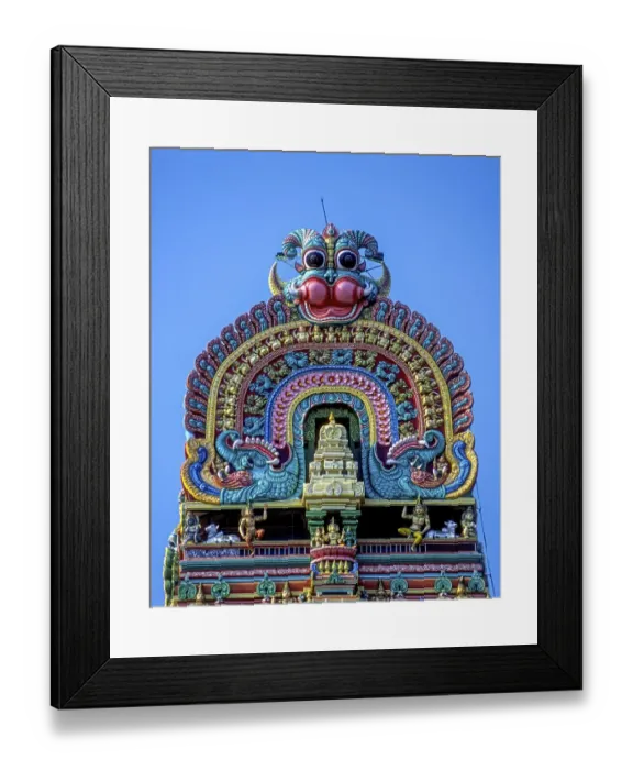 Framed Print : Close-up view Kasi Viswanathar Temple Rajagopuram Tower in Tenkasi