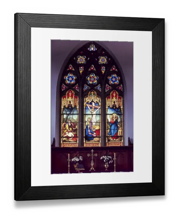 Framed Print : Stained glass in All Saints Church established in 1854 in Coonoor Framed Print : Stained glass in All Saints Church established in 1854 in Coonoor