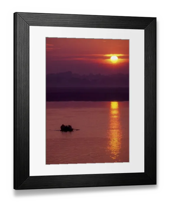 Framed Print : Sunrise over the Ganga Ganges River at Varanasi Benaras Framed Print : Sunrise over the Ganga Ganges River at Varanasi Benaras