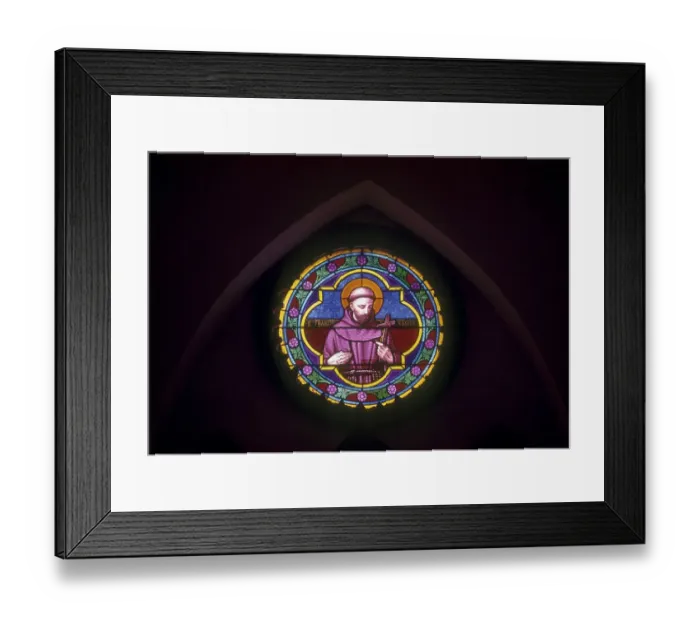 Framed Print : Stained Glass in Basilica of the Sacred Heart of Jesus at Puducherry Pondicherry