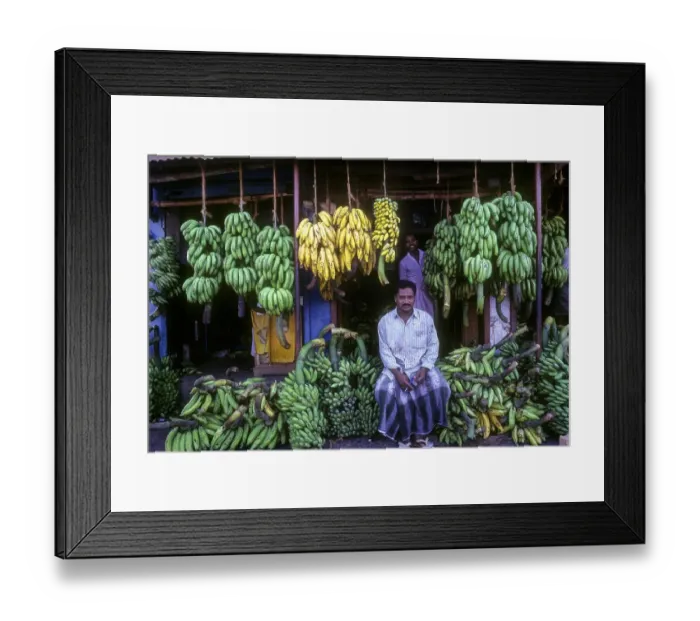 Framed Print : A banana plantain shop at Ernakulam Kochi cochin