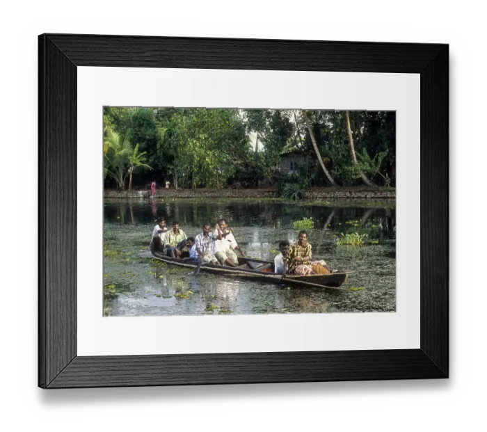 Framed Print : Backwaters of Kerala, South India, India, Asia Framed Print : Backwaters of Kerala, South India, India, Asia