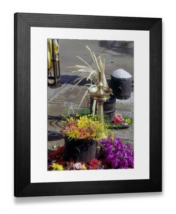 Framed Print : Offerings to the deity Trichurpooram pooram festival at Thrissur Trichur