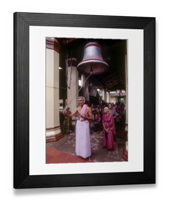Framed Print : Huge bronze bell at Thirumala Devaswom temple