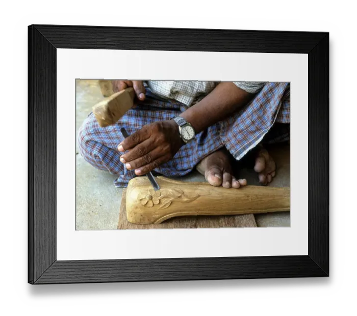 Framed Print : A carpenter carving wood at Coimbatore Framed Print : A carpenter carving wood at Coimbatore