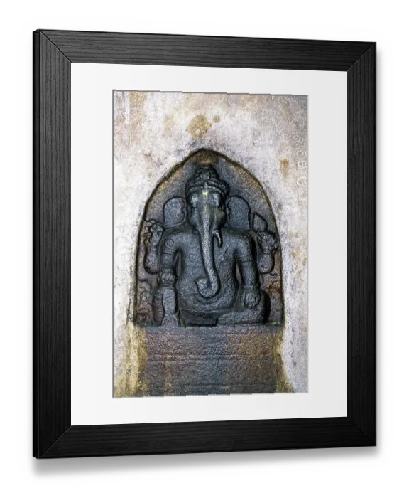 Framed Print : 11th century rock-cut Ganesha in kudumiyanmalai Framed Print : 11th century rock-cut Ganesha in kudumiyanmalai