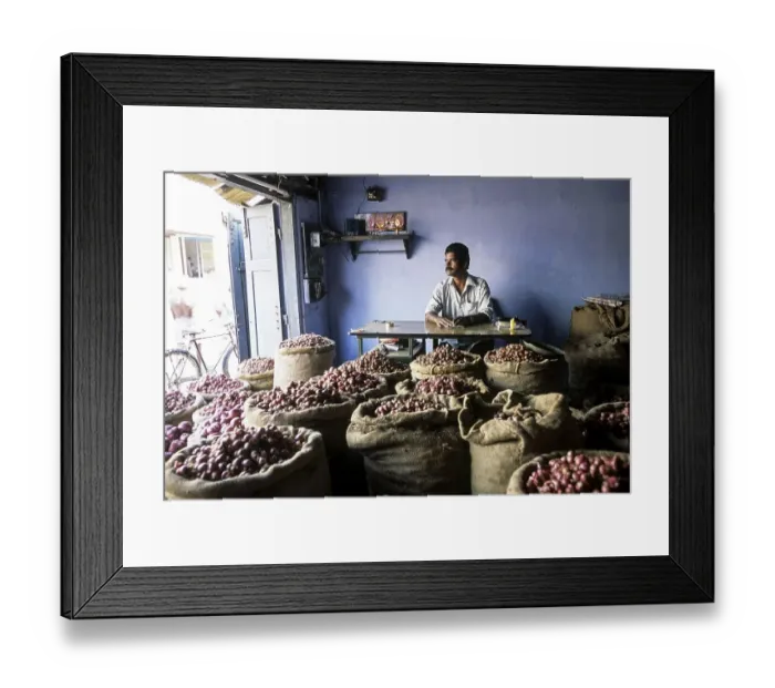 Framed Print : Onion wholesale shop at Nagercoil Framed Print : Onion wholesale shop at Nagercoil