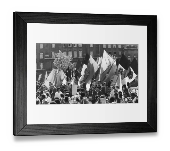 Framed Print : Demonstration at 1 Mai, Leipzig