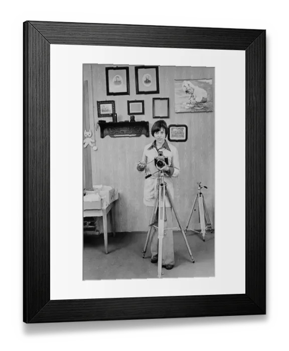Framed Print : Photographer in her studio, East Germany Framed Print : Photographer in her studio, East Germany