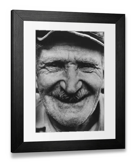 Framed Print : Old man, portrait, East Germany