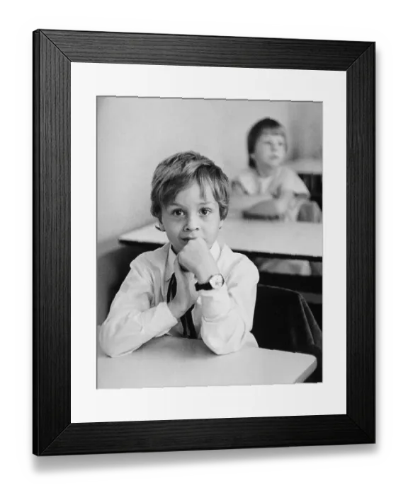 Framed Print : Children at their first day of school
