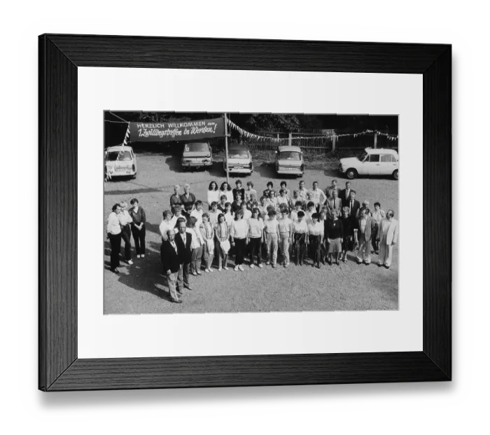 Framed Print : Meeting of twins, circa 1984, Werdau
