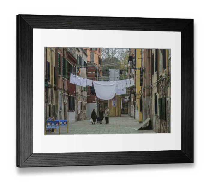 Framed Print : Residential area, alley with people Framed Print : Residential area, alley with people