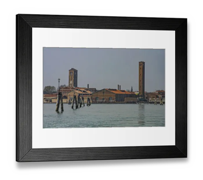 Framed Print : Glassblowing factories, Murano