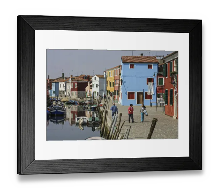 Framed Print : Canal with colourful houses, Burano