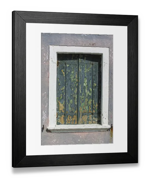 Framed Print : Weathered shutter, Burano, Venice