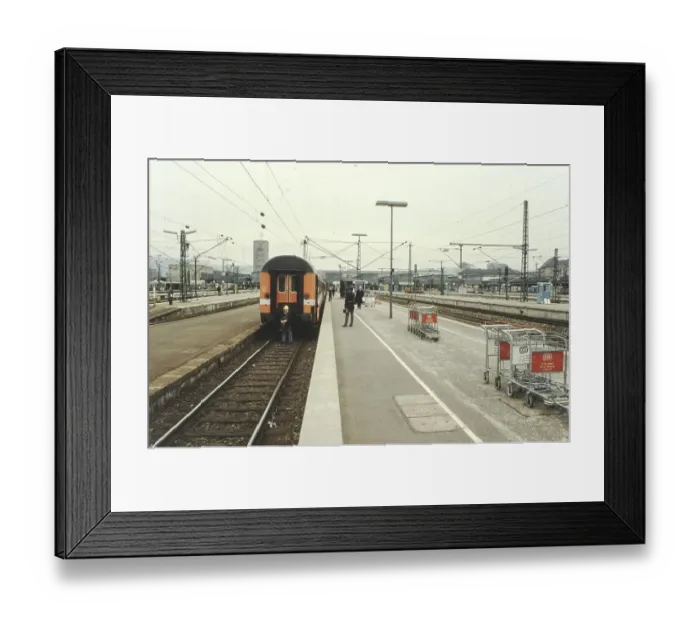 Framed Print : Train waiting to be coupled to a locomotive Framed Print : Train waiting to be coupled to a locomotive