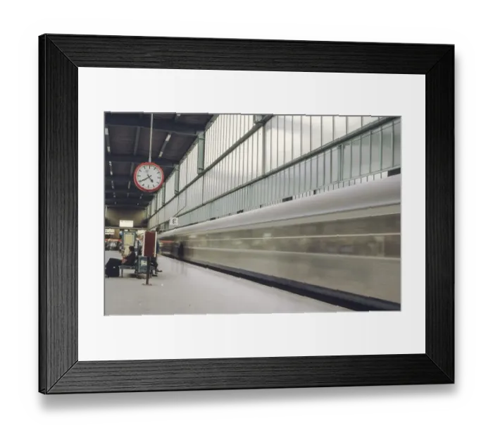Framed Print : Outbound regional train, platform at Stuttgart main station Framed Print : Outbound regional train, platform at Stuttgart main station