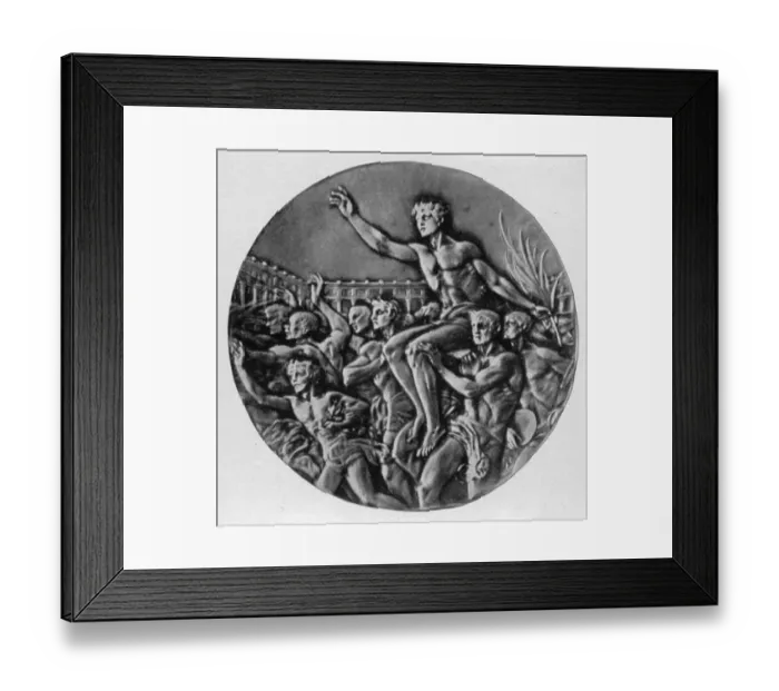 Framed Print : The Olympic medal, reverse Framed Print : The Olympic medal, reverse
