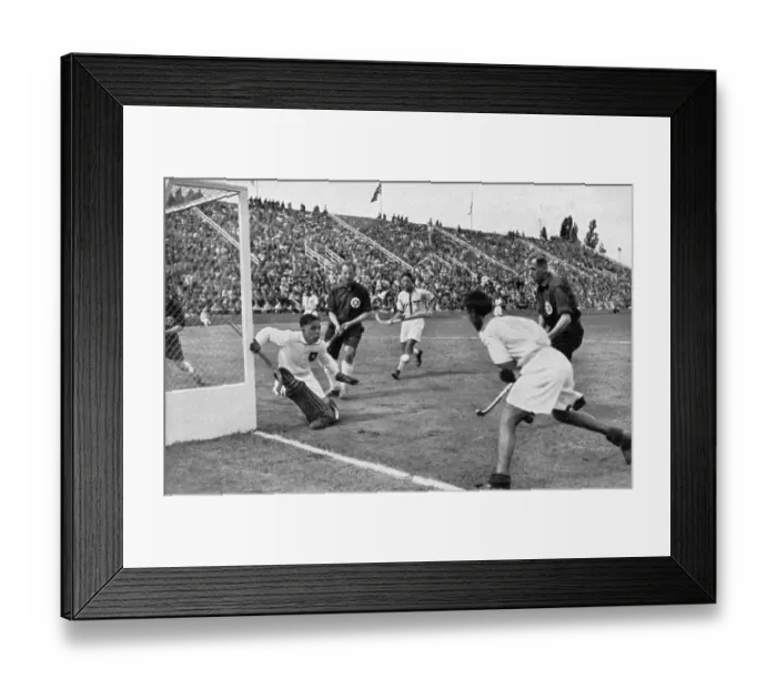 Framed Print : 1, Hockey, in front of the German goal in the match India vs Germany