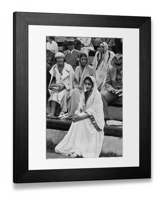 Framed Print : Hockey, spectators at the Germany-India match
