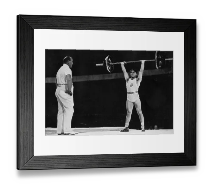 Framed Print : Weightlifting, Olympic champion featherweight Anthony Terlazzo