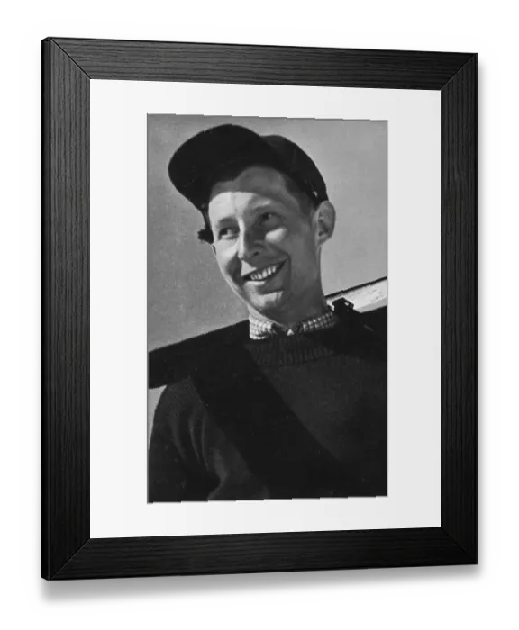 Framed Print : Franz Pfnuer, acquired a gold medal in a Winter Olympics