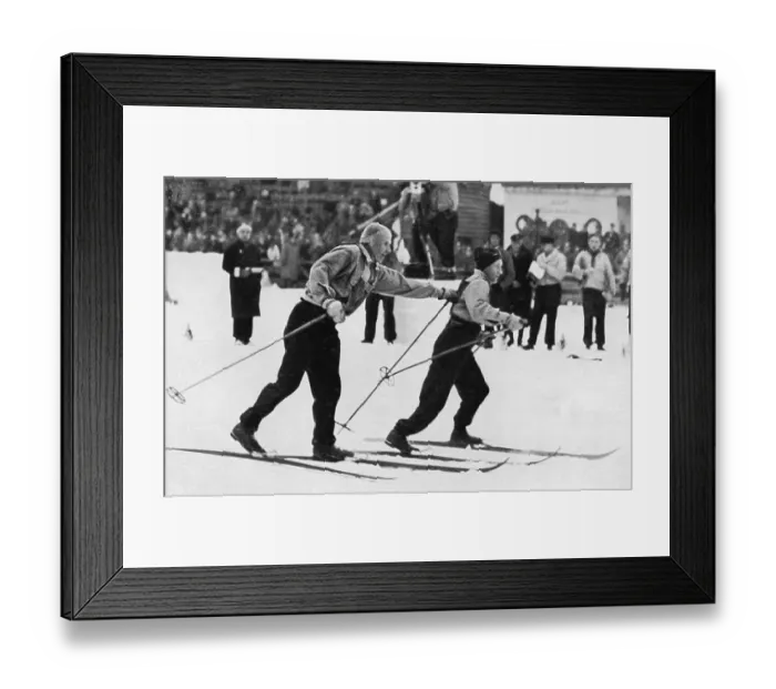 Framed Print : Cross-country skiing, change of Finns