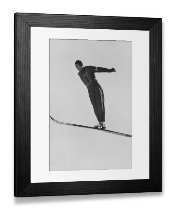 Framed Print : Oddbjoern Hagen, Norway, in the combined ski jumping event