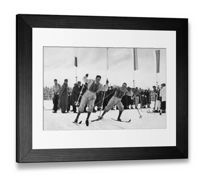 Framed Print : Cross-country skiing, relay