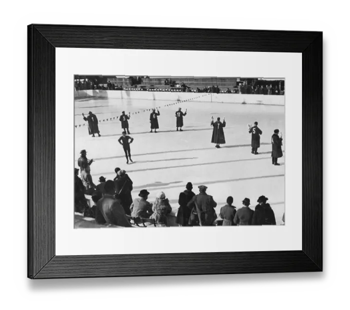Framed Print : Ice figure skating referees had a difficult job