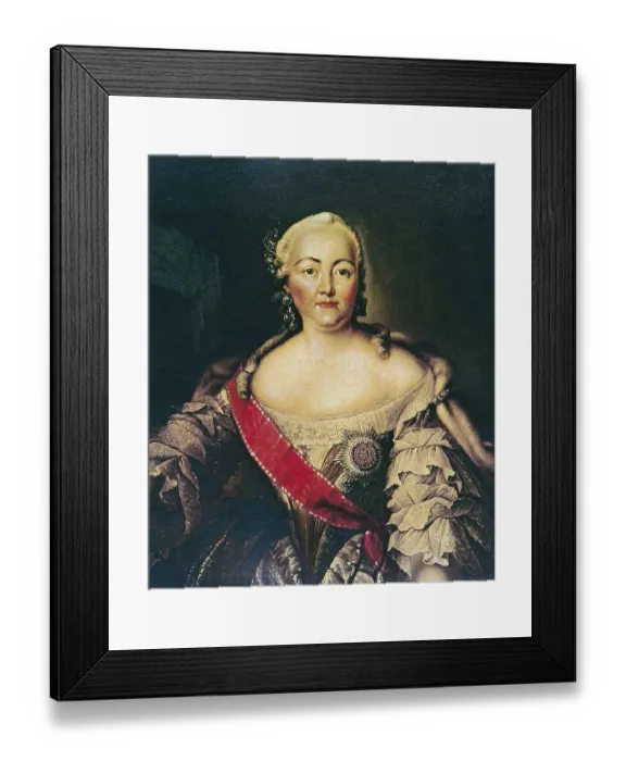 Framed Print : Tsarina Elisabeth of Russia. Painting by an unknown artist