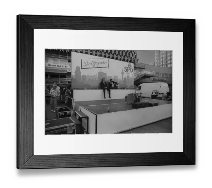 Framed Print : GDR, Berlin, 01. 05. 1990, SPD election event on Alexanderplatz Framed Print : GDR, Berlin, 01. 05. 1990, SPD election event on Alexanderplatz