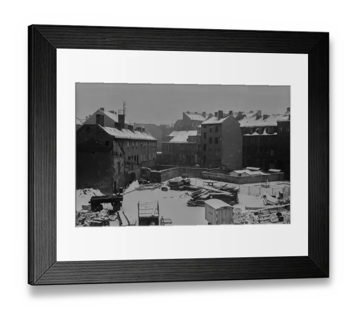 Framed Print : GDR, Berlin, 16. 02. 1980, Auguststrasse in winter Framed Print : GDR, Berlin, 16. 02. 1980, Auguststrasse in winter