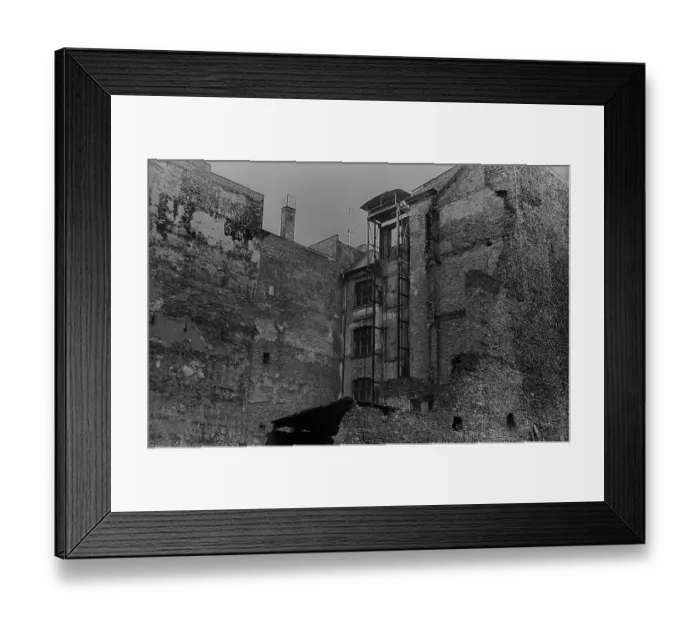 Framed Print : GDR, Berlin, 28. 08. 1981, gables (ruins) in Auguststrasse Framed Print : GDR, Berlin, 28. 08. 1981, gables (ruins) in Auguststrasse