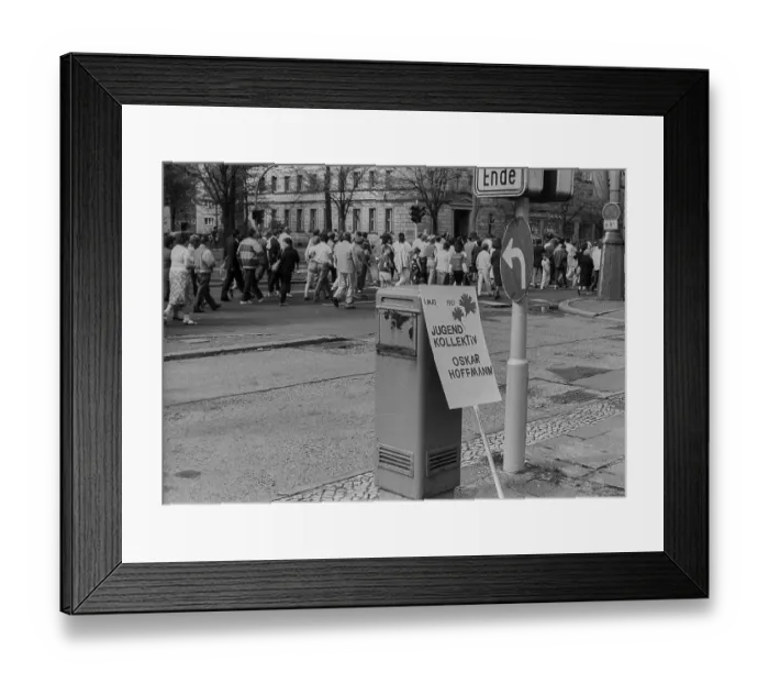 Framed Print : GDR, Berlin, 01. 05. 1987, 1. May rally 1987 on Karl-Marx-Allee