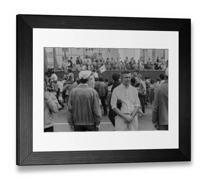 Framed Print : GDR, Berlin, 01. 05. 1987, 1. May rally 1987 on Karl-Marx-Allee