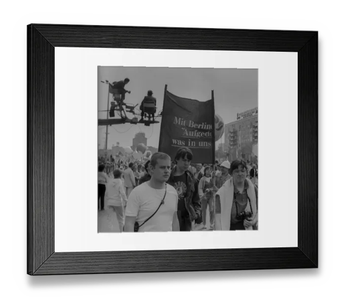 Framed Print : GDR, Berlin, 01. 05. 1987, 1st May 1987 rally on Karl-Marx-Allee