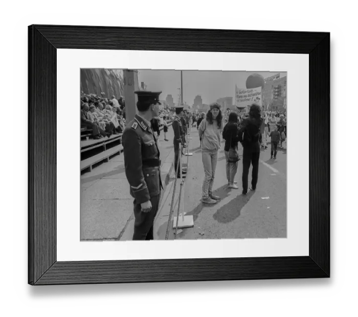 Framed Print : GDR, Berlin, 01. 05. 1987, 1. May rally 1987 on Karl-Marx-Allee