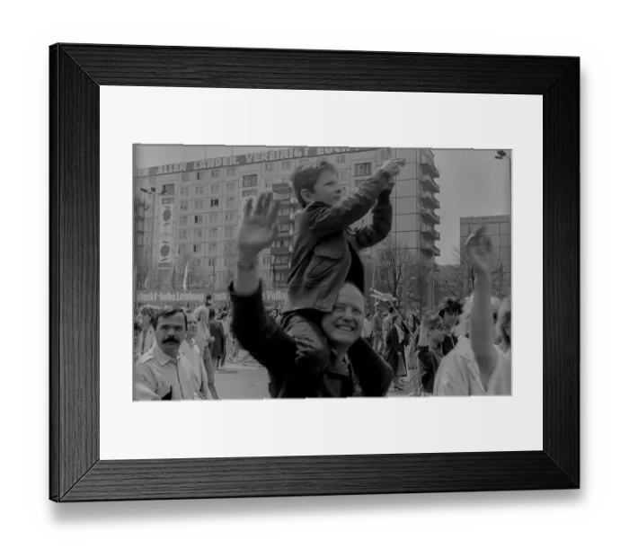 Framed Print : GDR, Berlin, 01. 05. 1987, 1. May rally 1987 on Karl-Marx-Allee